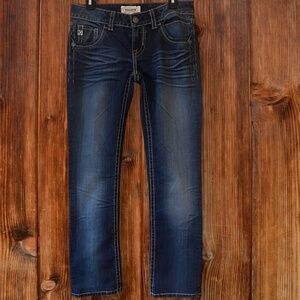 Women's MEK BNM USA Straight Leg Embroidered Accent Jeans. Size 27/30